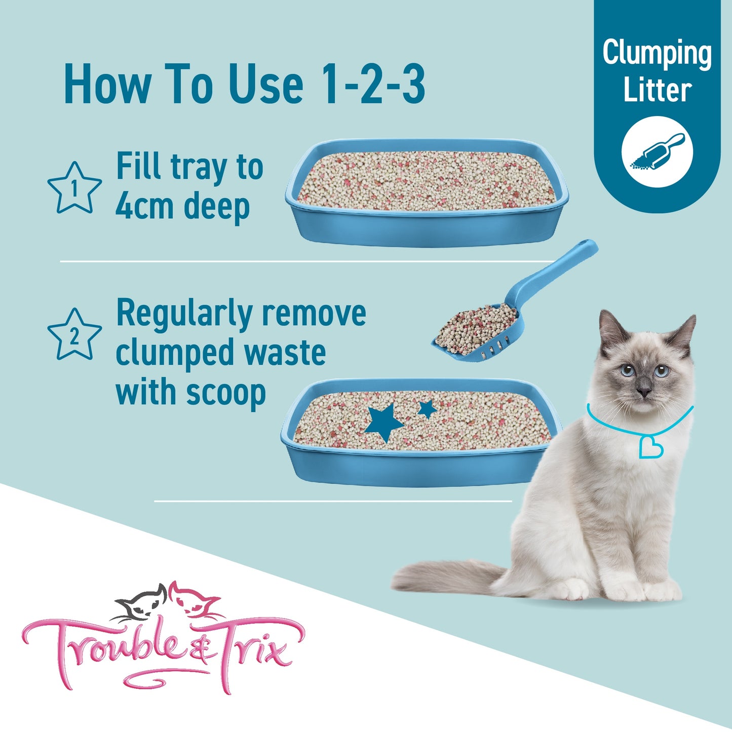 Trouble N Trix Clumping Lightweight Plus Baking Soda Cat Litter