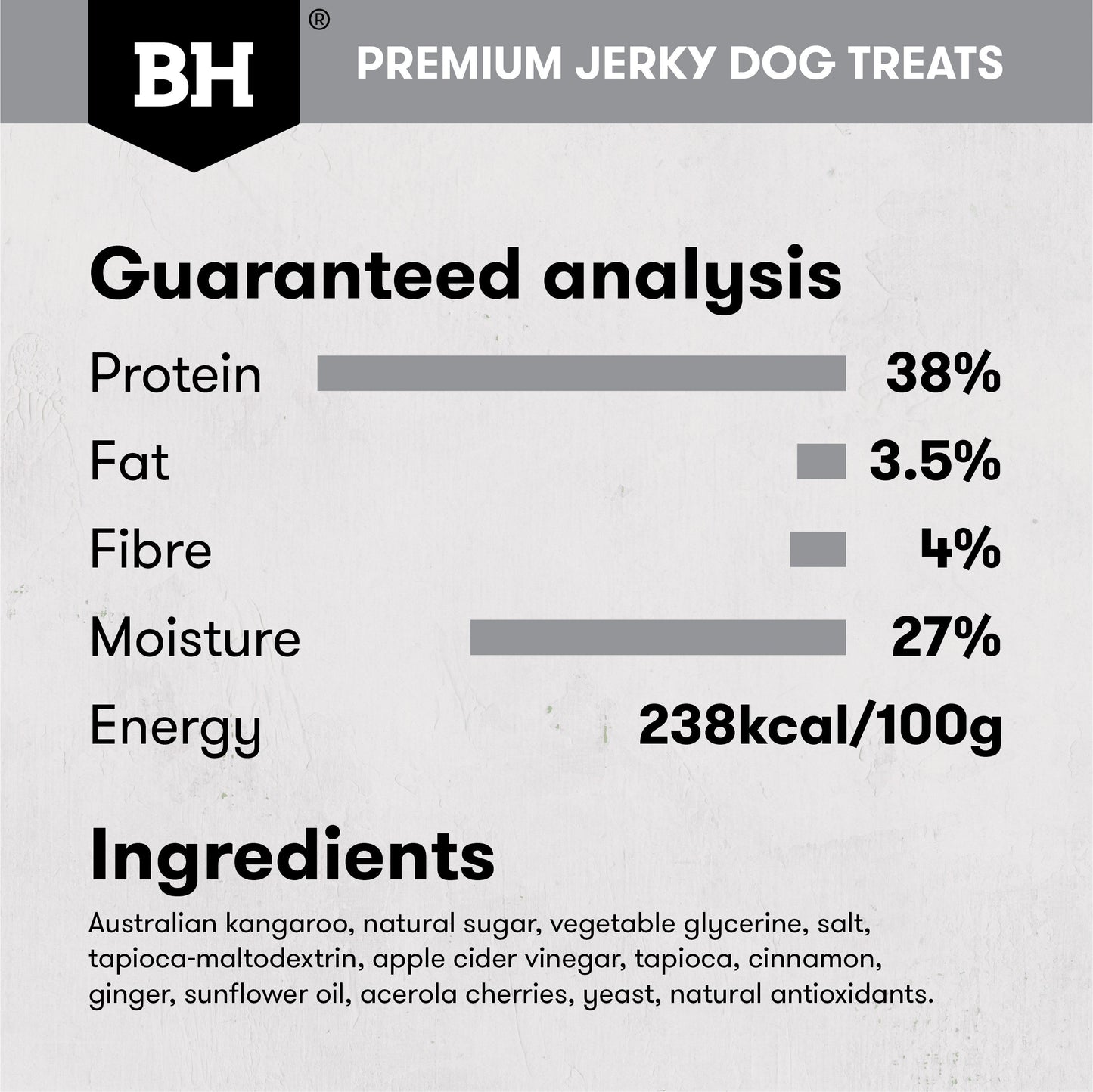 Black Hawk Kangaroo Jerky Straps Dog Treats