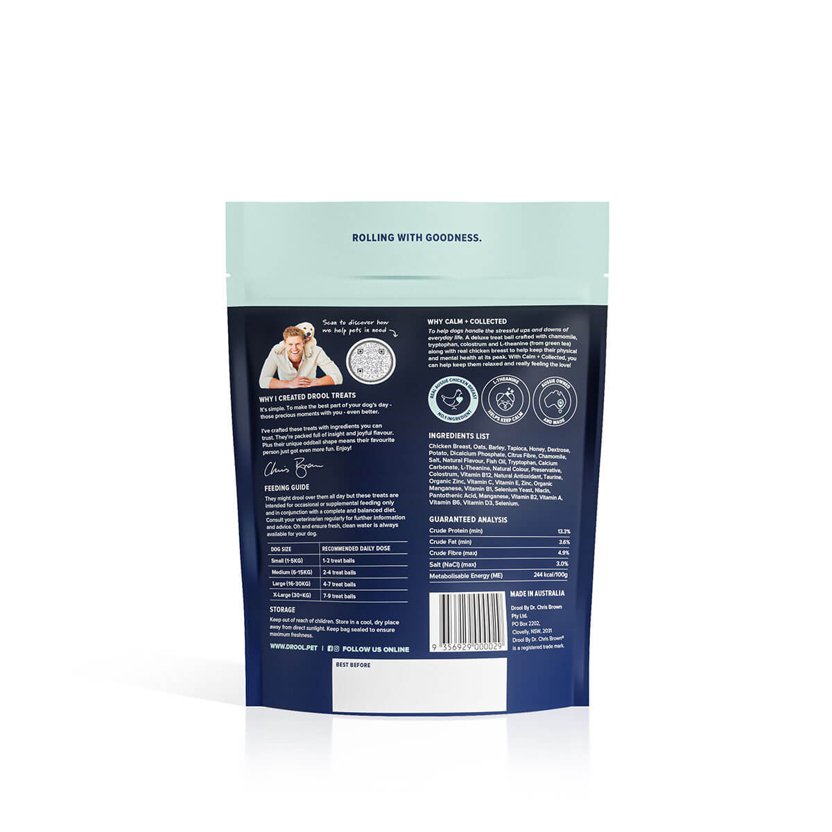 Drool by Dr Chris Brown Calm + Collect Dog Treats