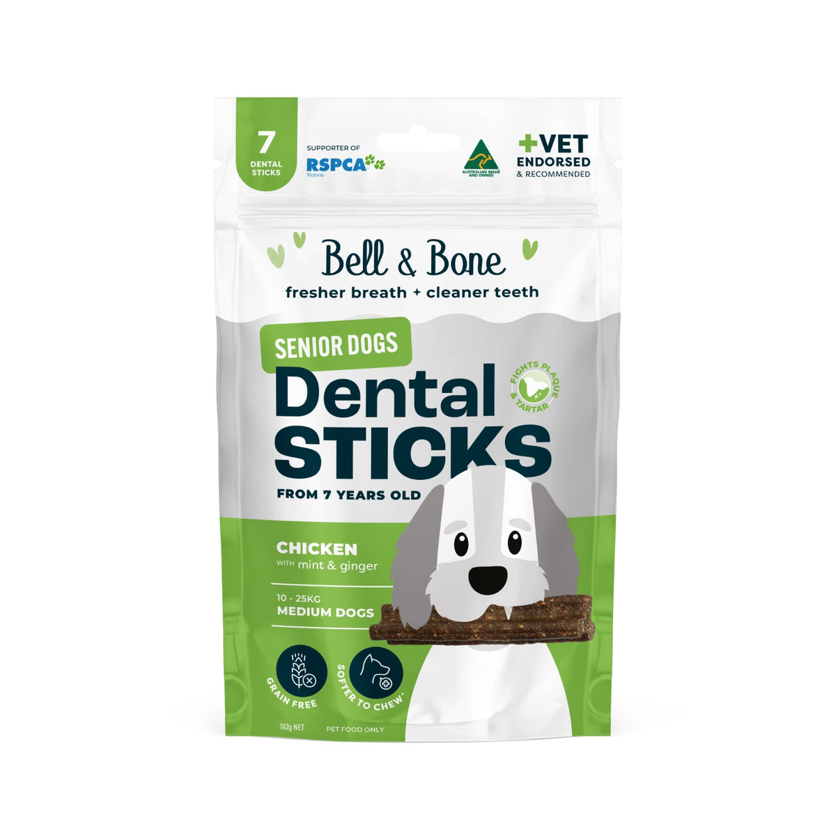 Bell & Bone Senior Chicken Dental Stick Dog Treats