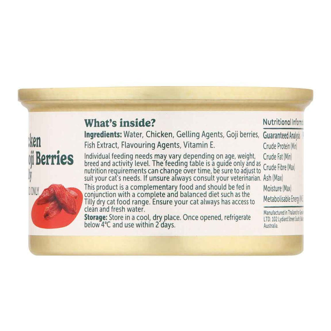 Tilly Indulgent Meals Chicken & Goji Berries in Jelly Wet Cat Food 80g