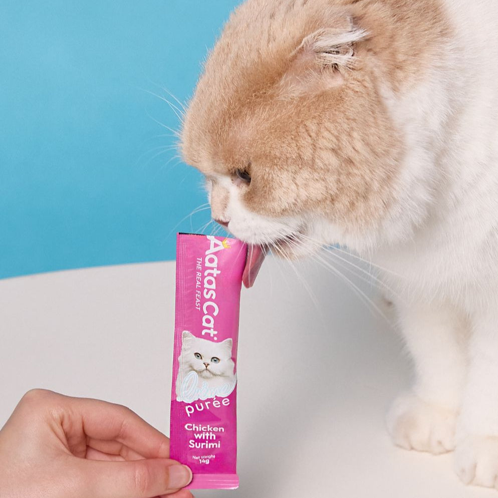 Aatas Creme Puree Chicken & Surimi Cat Treats