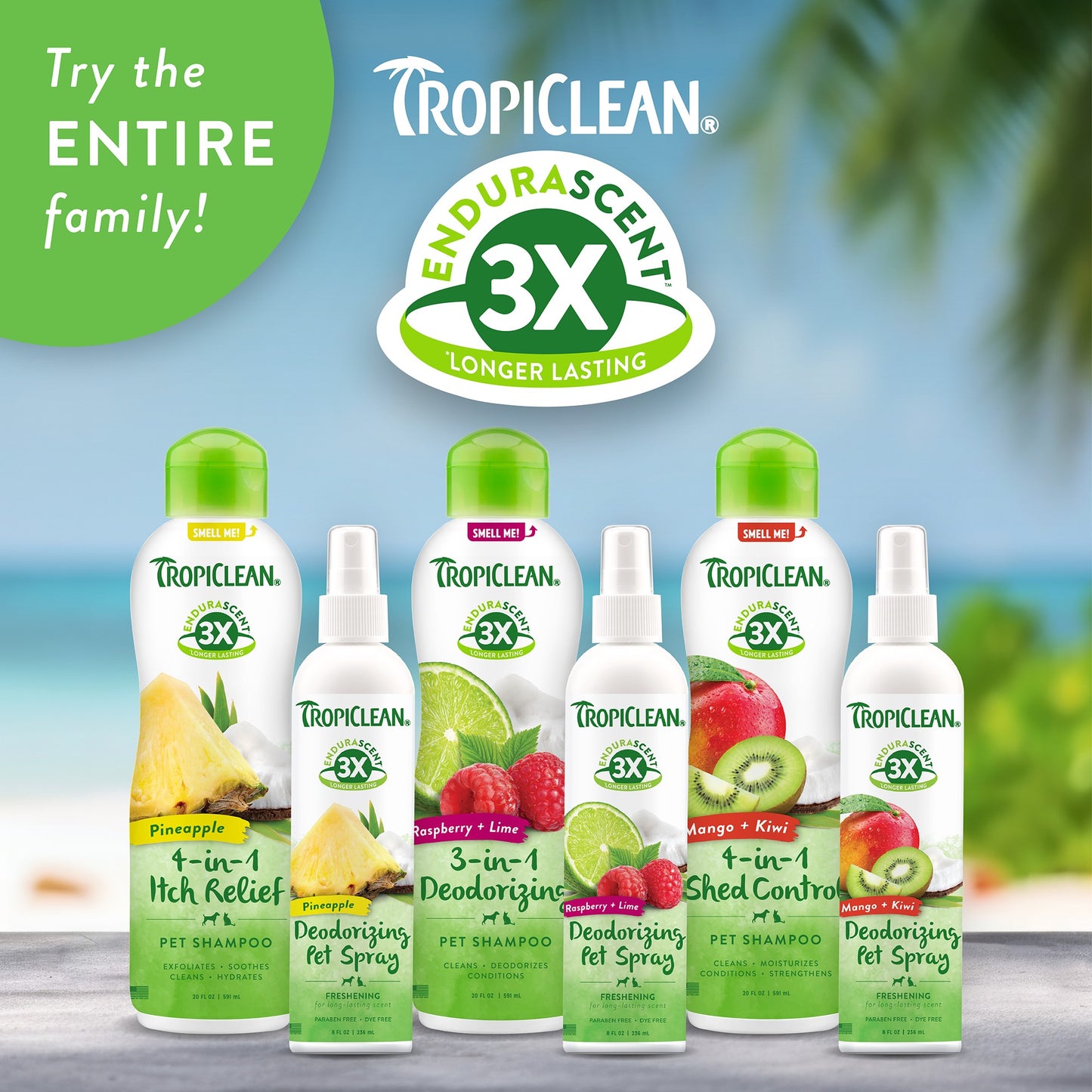 TropiClean EnduraScent Pet Shampoo Raspberry Lime