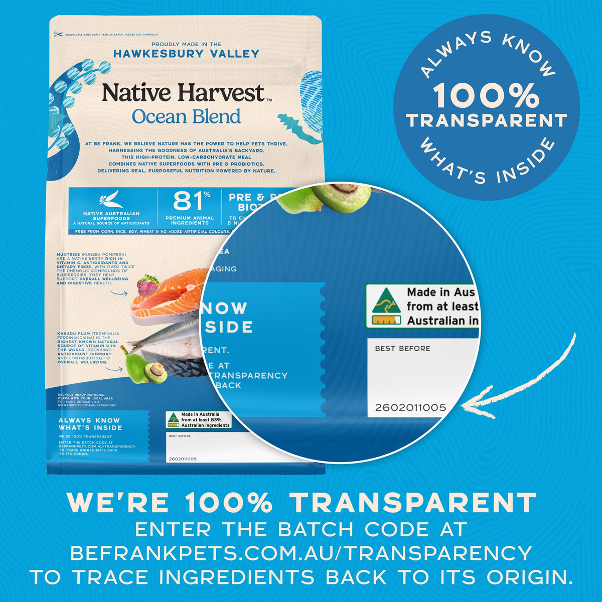 Be Frank Native Harvest Ocean Blend Dry Dog Food