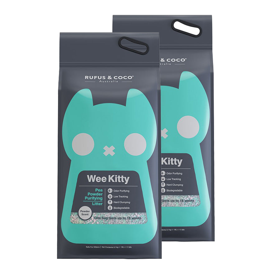 Rufus & Coco Wee Kitty Pea Powder Purifying Clumping Cat Litter Bundle