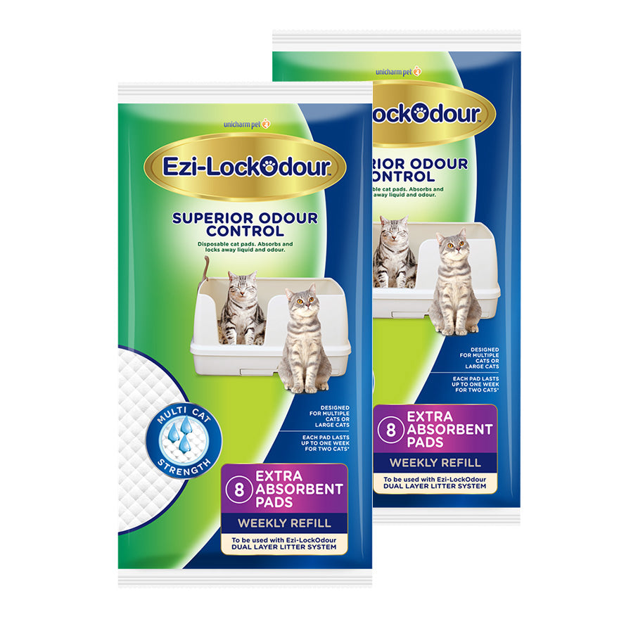 Ezi-Lockodour Extra-Absorbent Cat Pads 8 Pack Bundle