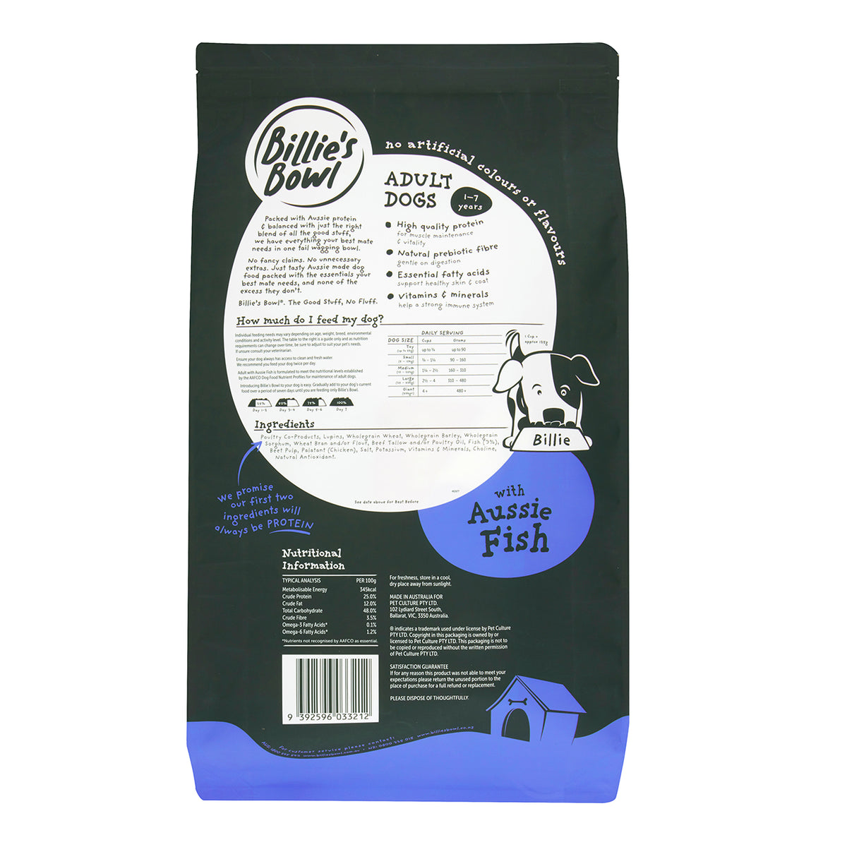 Billie's Bowl Adult with Aussie Fish Dry Dog Food