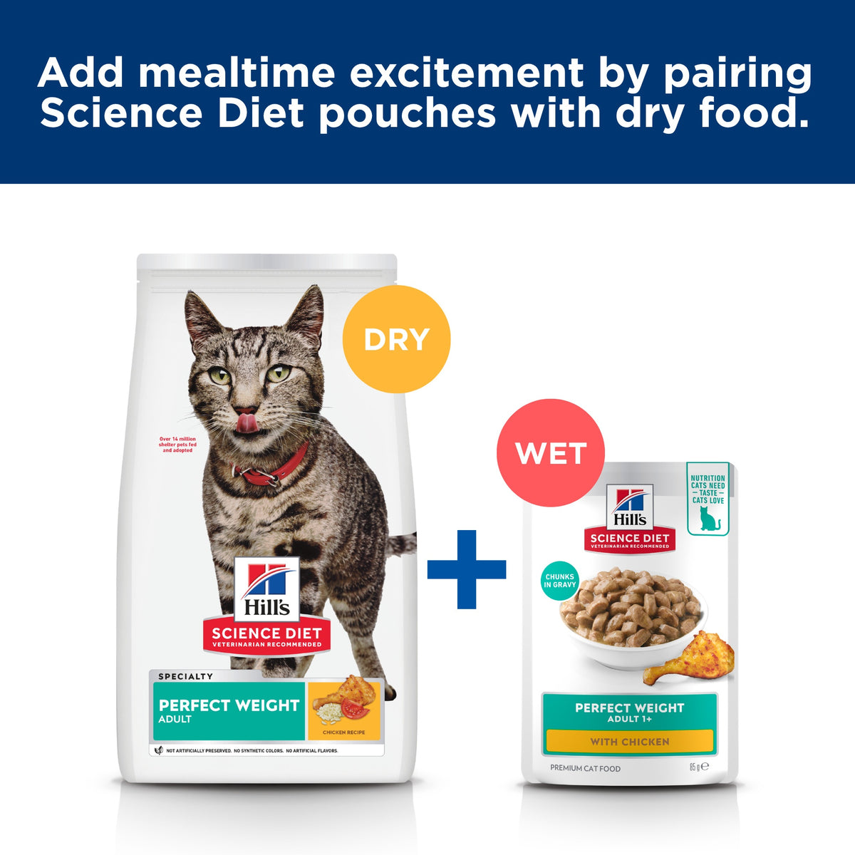 Hill's Science Diet Perfect Weight Adult Chicken Pouches Wet Cat Food 85g