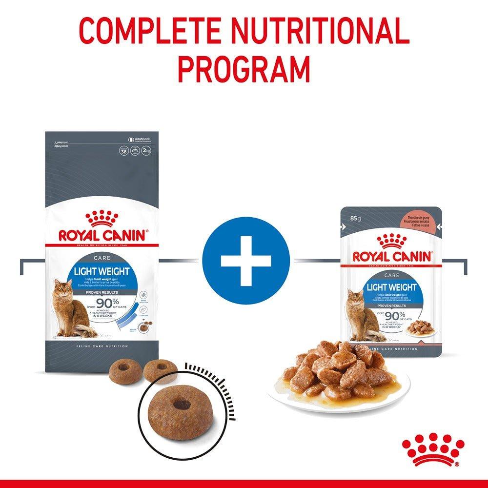 Royal Canin Light Weight Care Adult Dry & Wet Cat Food Bundle