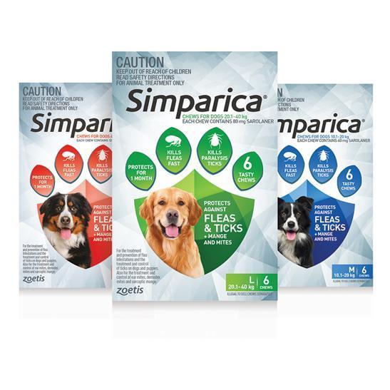 Simparica Flea, Tick & Mite 20.1-40kg Dog Treatment