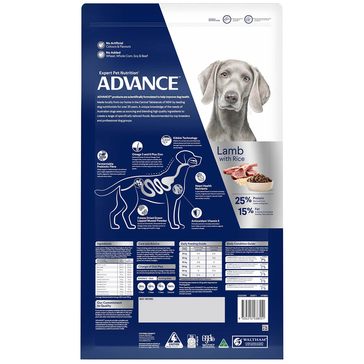 Advance Large Breed Adult Lamb & Rice Dry Dog Food