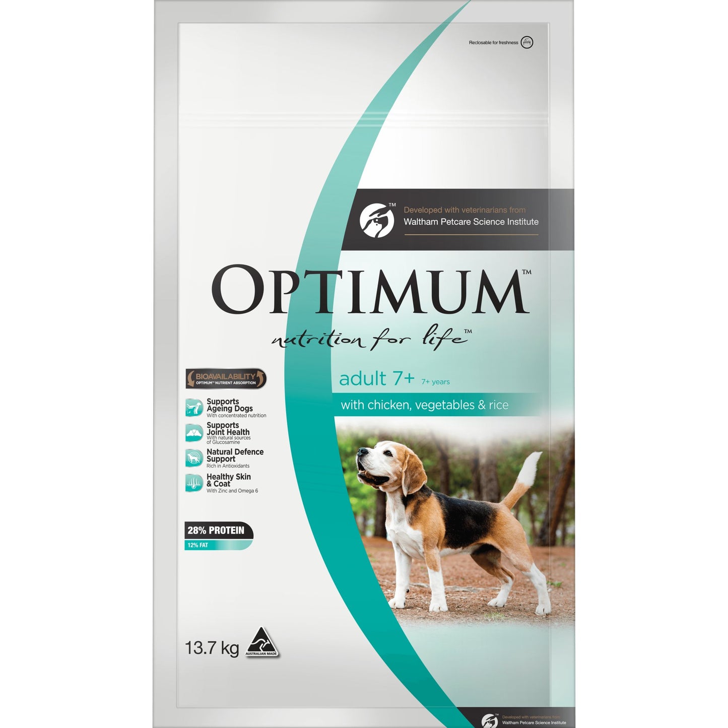 Optimum Dog Adult 7+ Chicken Vegetable & Rice 13.7kg - PetPost Australia