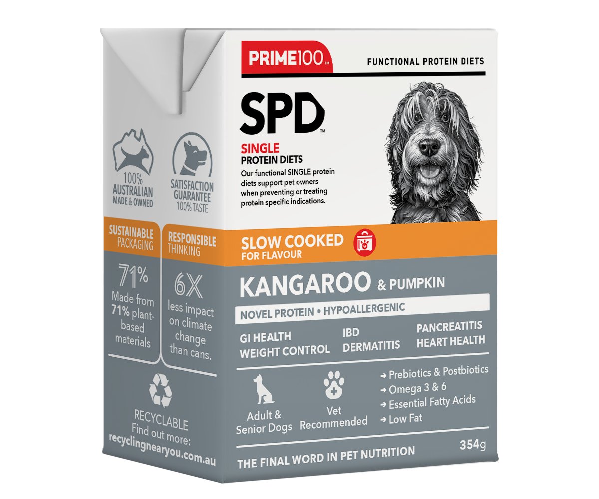 Prime100 SPD Slow Cooked Kangaroo & Pumpkin Dog Food - PetPost Australia