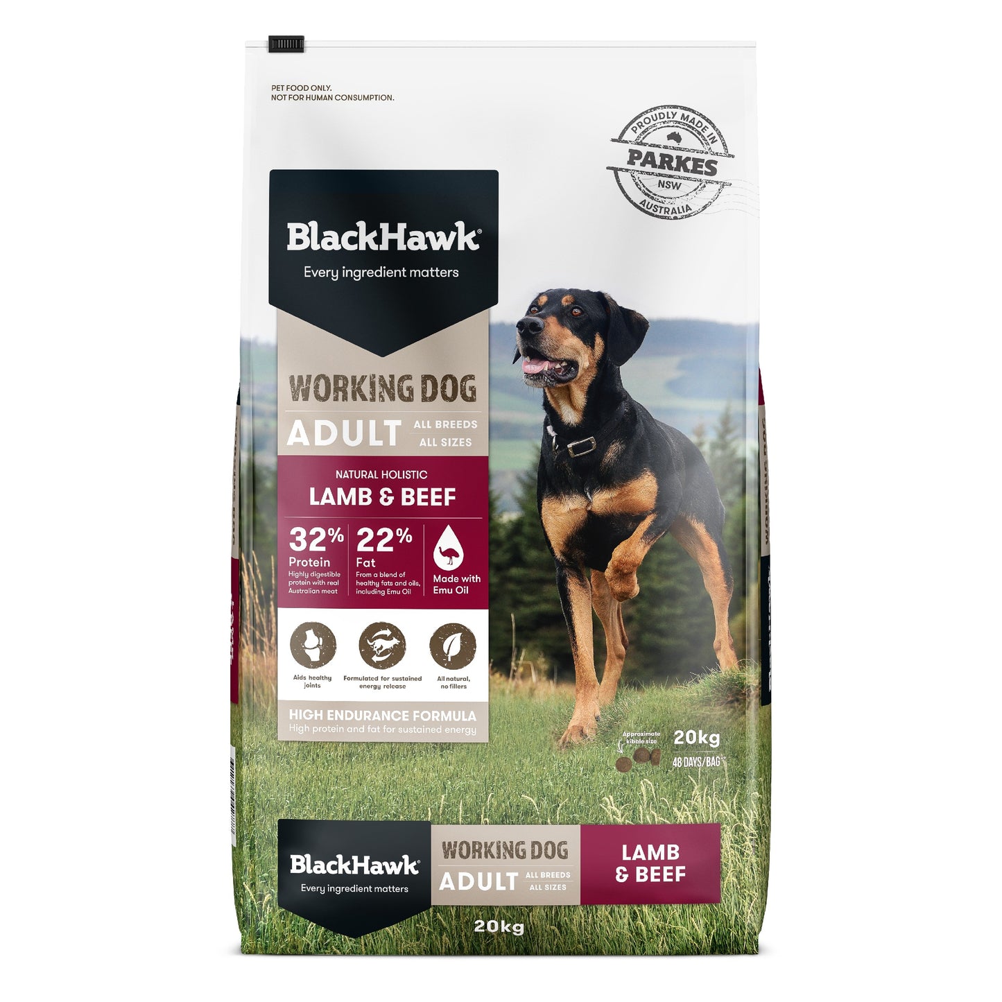Black Hawk Working Dog Adult Lamb & Beef Dry Dog Food