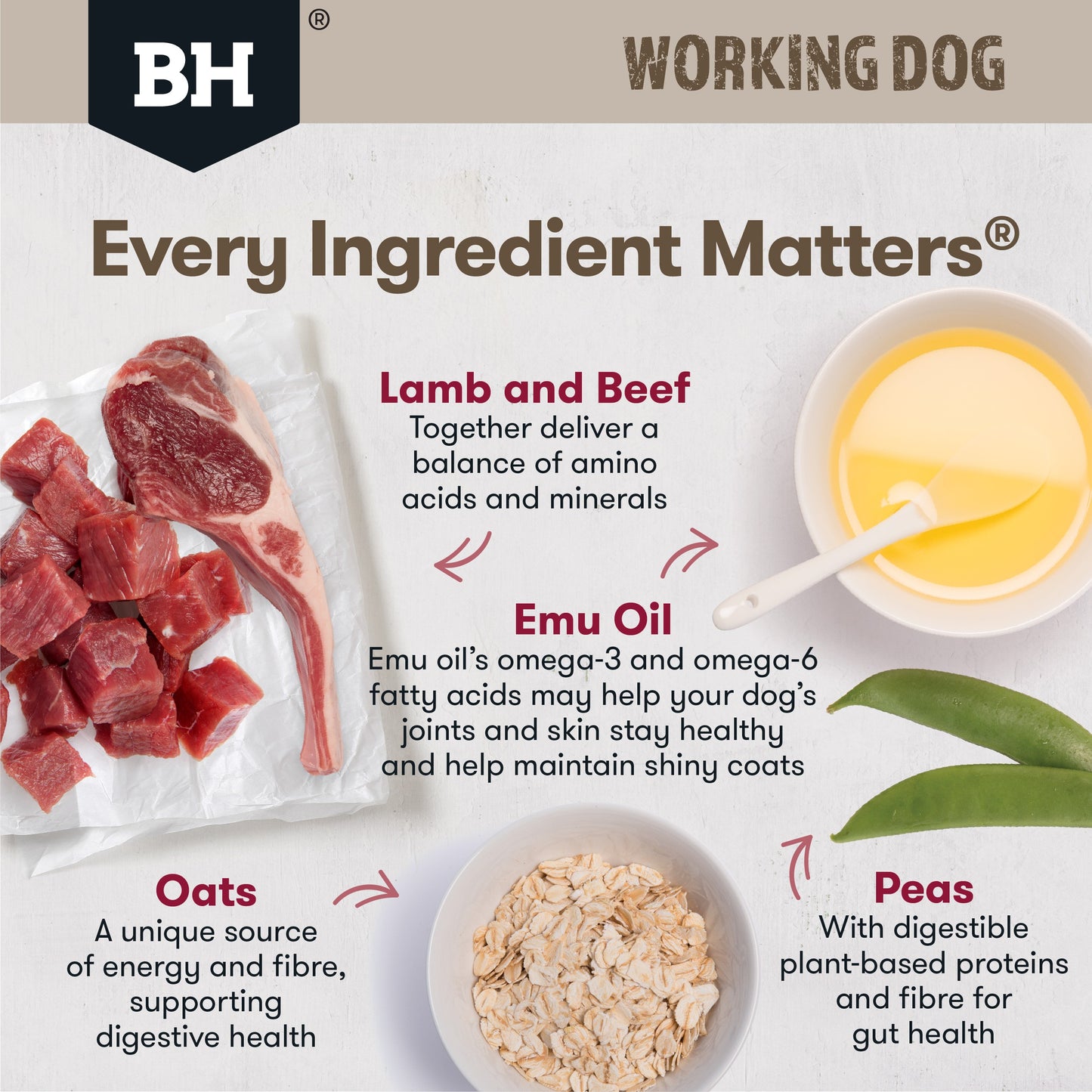 Black Hawk Working Dog Adult Lamb & Beef Dry Dog Food