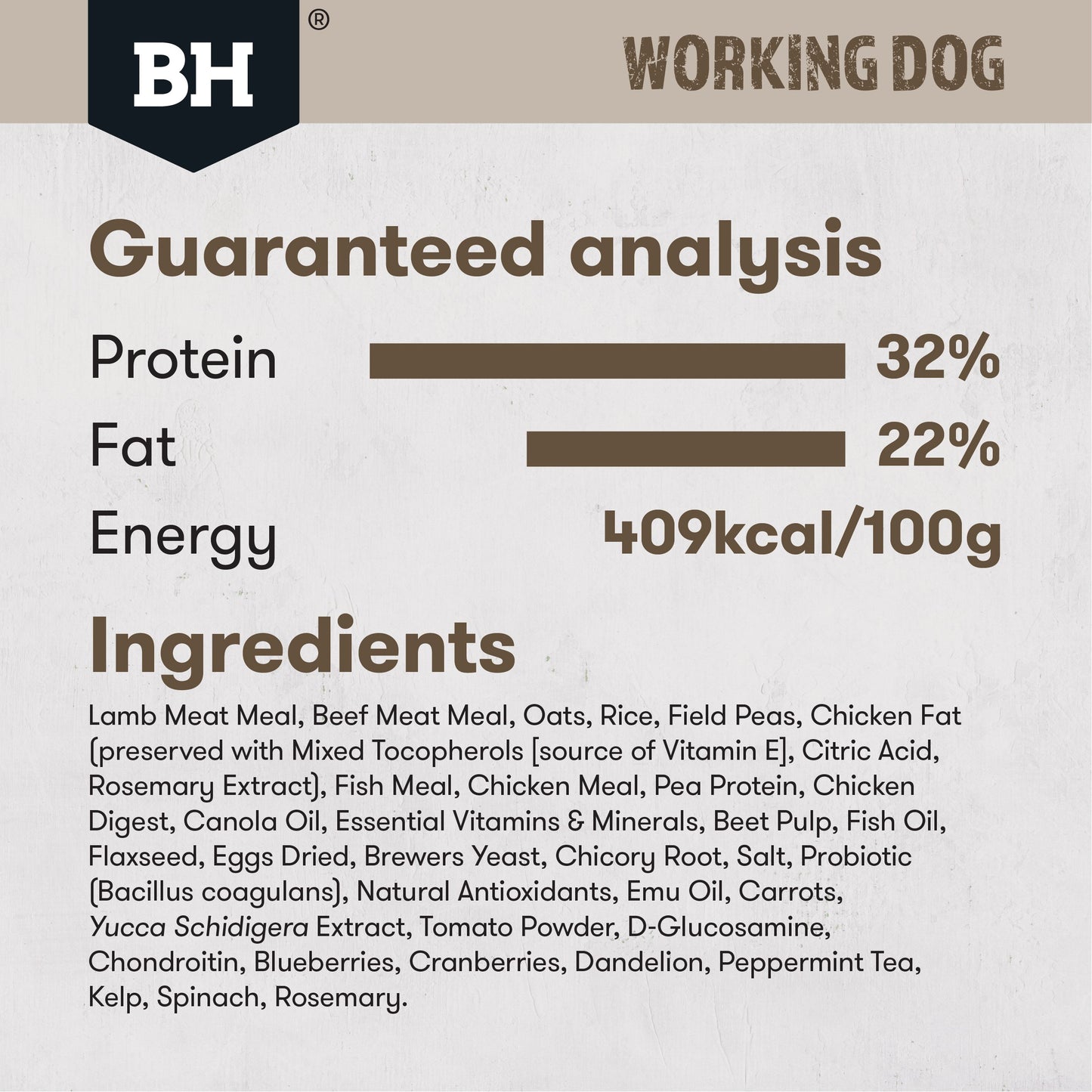 Black Hawk Working Dog Adult Lamb & Beef Dry Dog Food