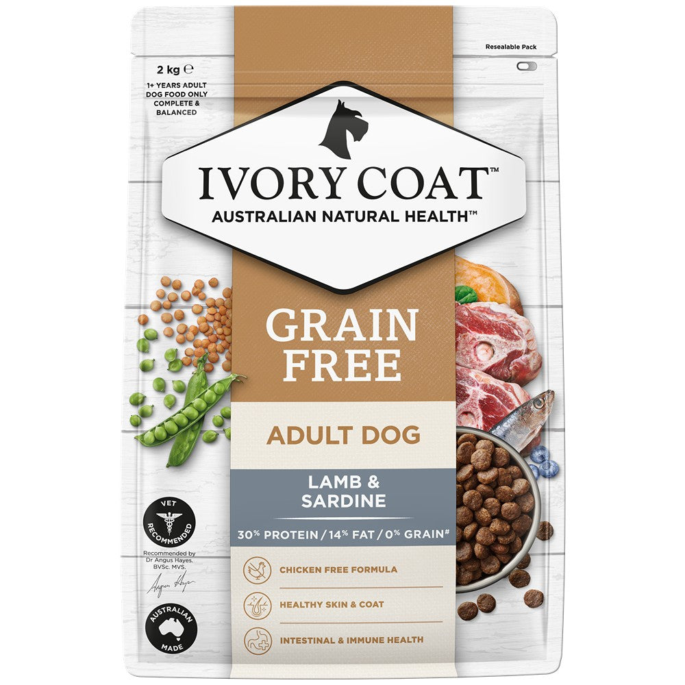 Ivory Coat Grain Free Adult Lamb & Sardine Dry Dog Food