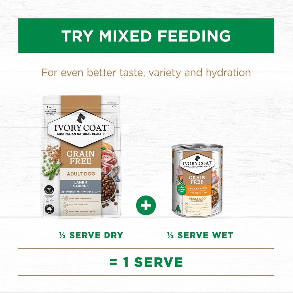 Ivory Coat Grain Free Adult Lamb & Sardine Dry Dog Food