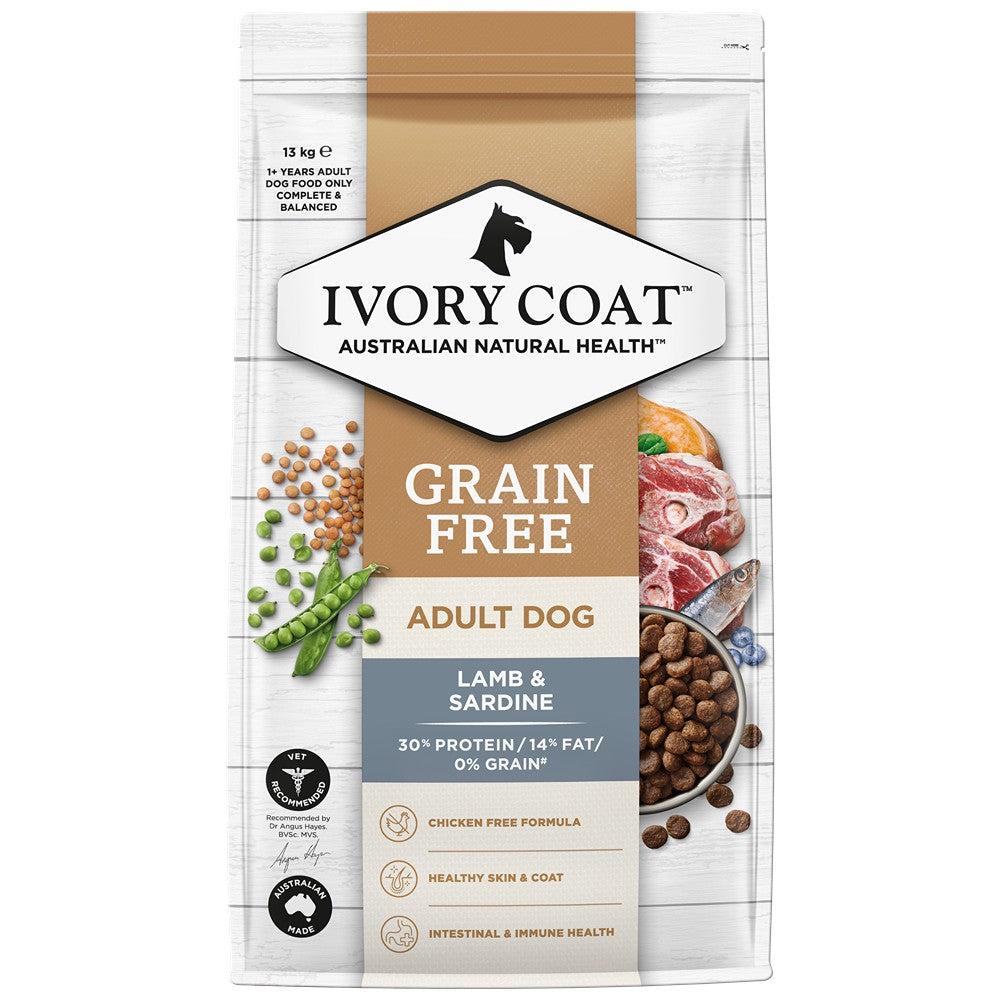 Ivory Coat Grain Free Adult Lamb & Sardine Dry Dog Food