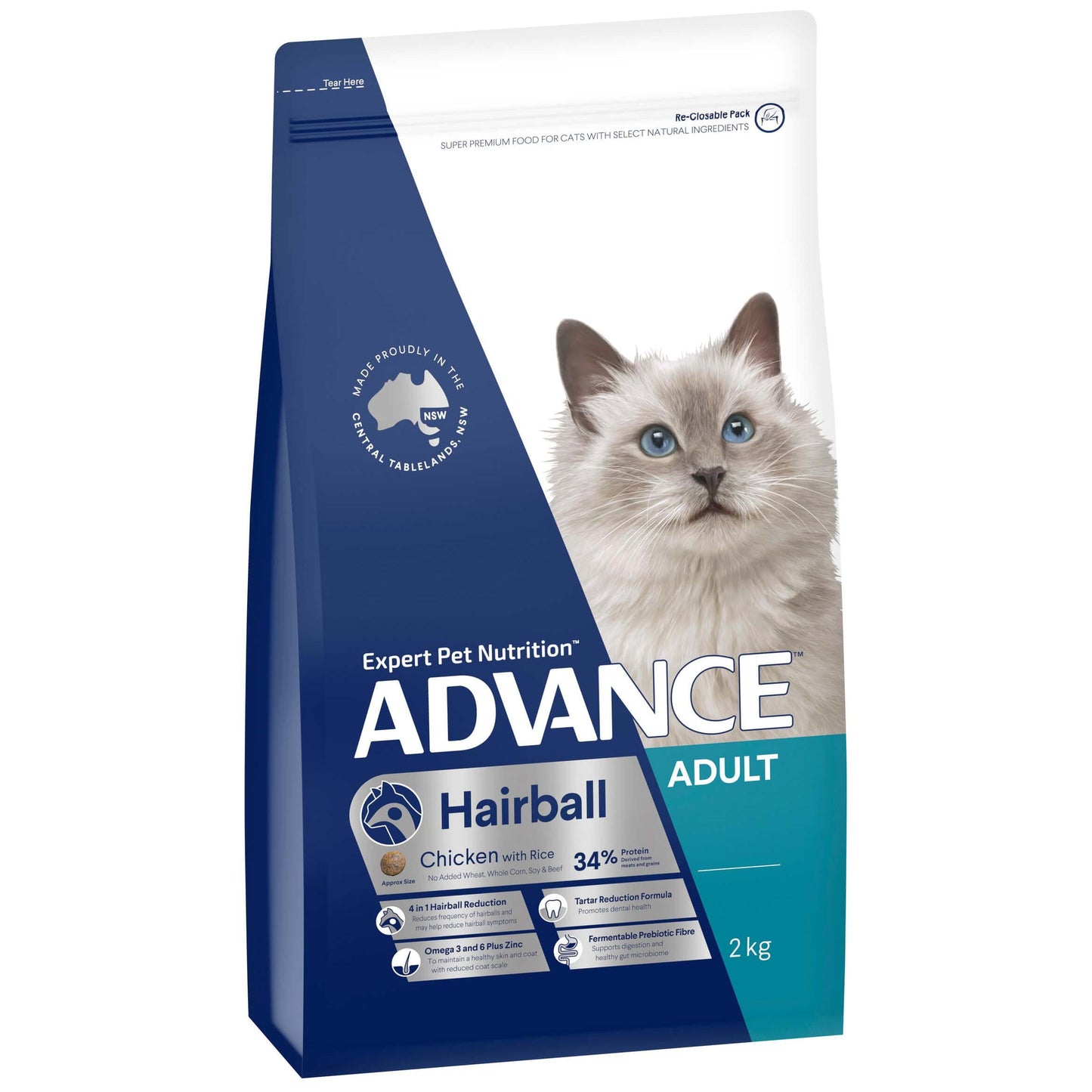 Advance Hairball Adult Chicken Dry Cat Food 2kg