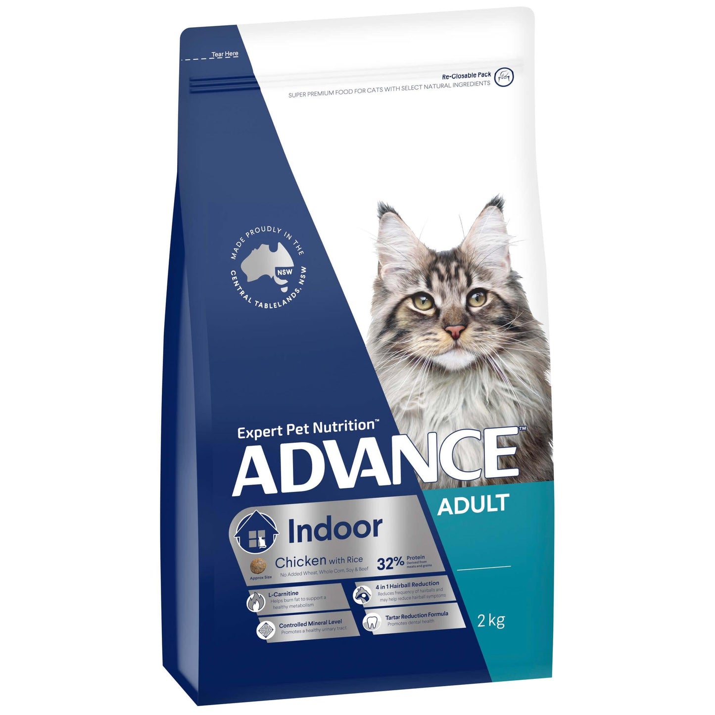 Advance Indoor Adult Chicken Dry Cat Food 2kg