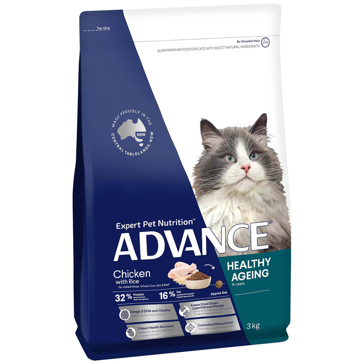 Advance Healthy Ageing Chicken Dry Cat Food 3kg