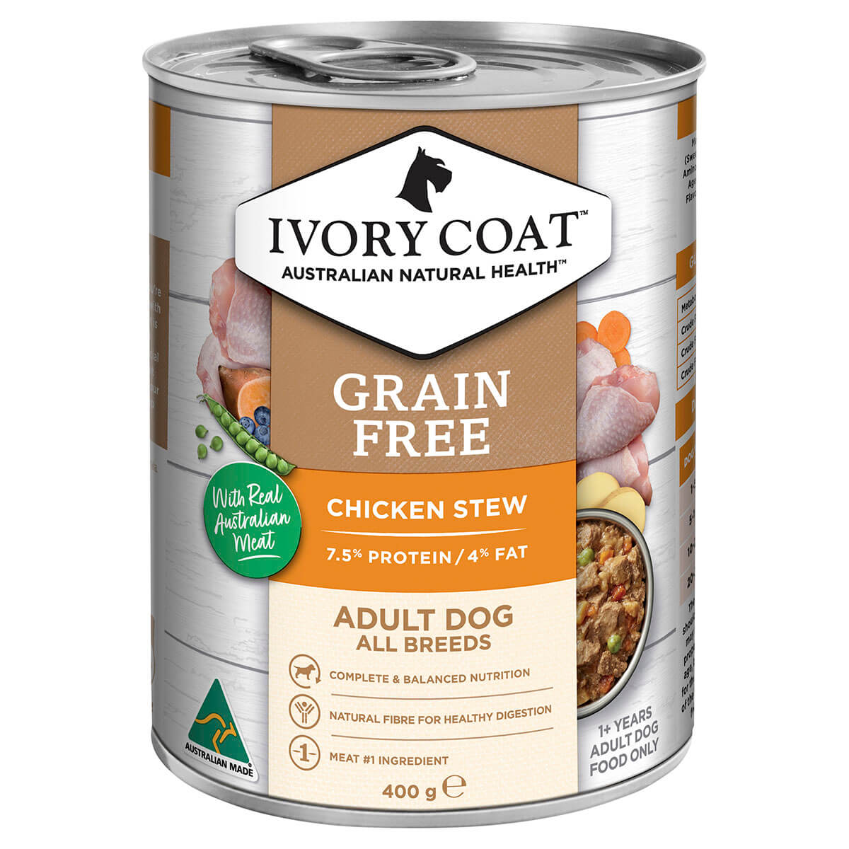 Ivory Coat Grain Free Adult Chicken Stew Wet Dog Food