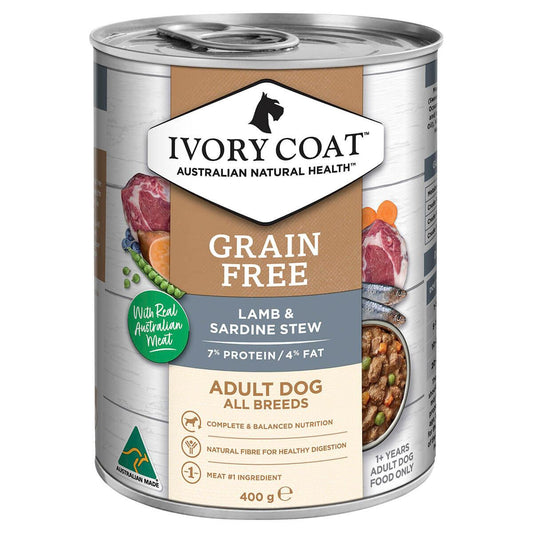Ivory Coat Grain Free Adult Lamb & Sardine Wet Dog Food
