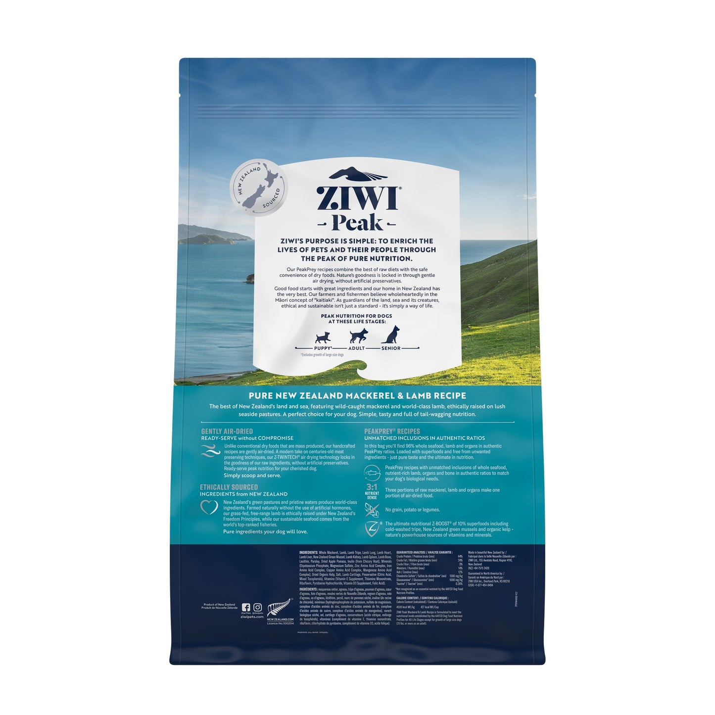 Ziwi Peak Air Dried Mackerel & Lamb Recipe Dry Dog Food
