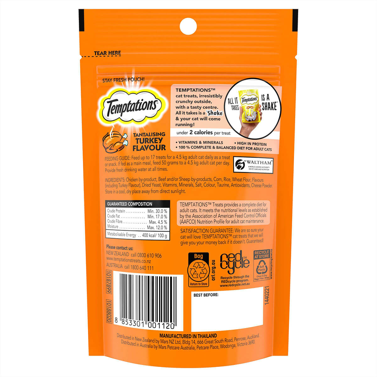 Temptations Tantalising Turkey Cat Treats 85g