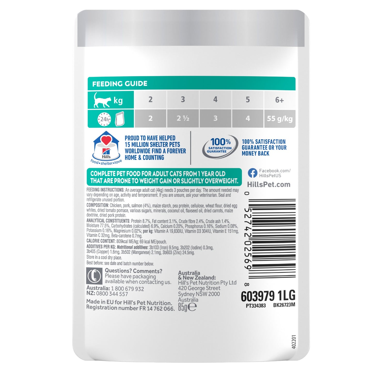 Hill's Science Diet Perfect Weight Adult Salmon Wet Food 85g