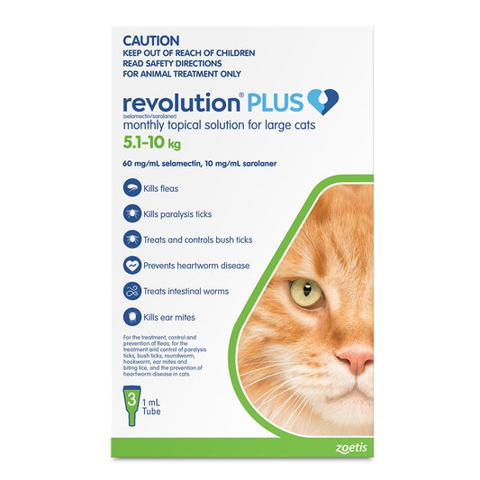 Revolution Plus Flea & Tick Treatment 5-10kg Cat Spot On