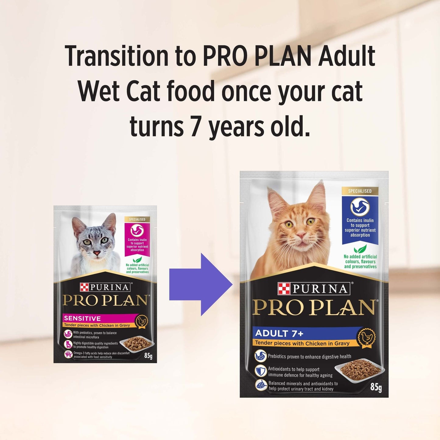 Pro Plan Sensitive Adult Chicken Gravy Pouch Wet Cat Food 85G
