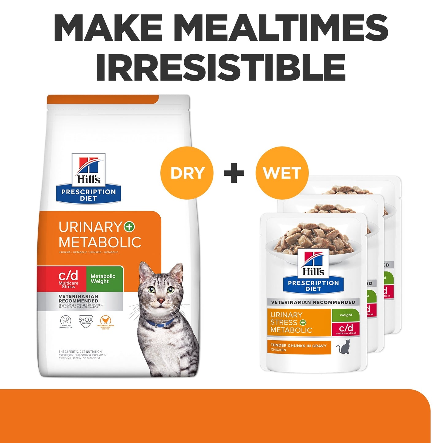 Hill's Prescription Diet C/D Stress Urinary & Metabolic Weight Care Chicken Wet Cat Food