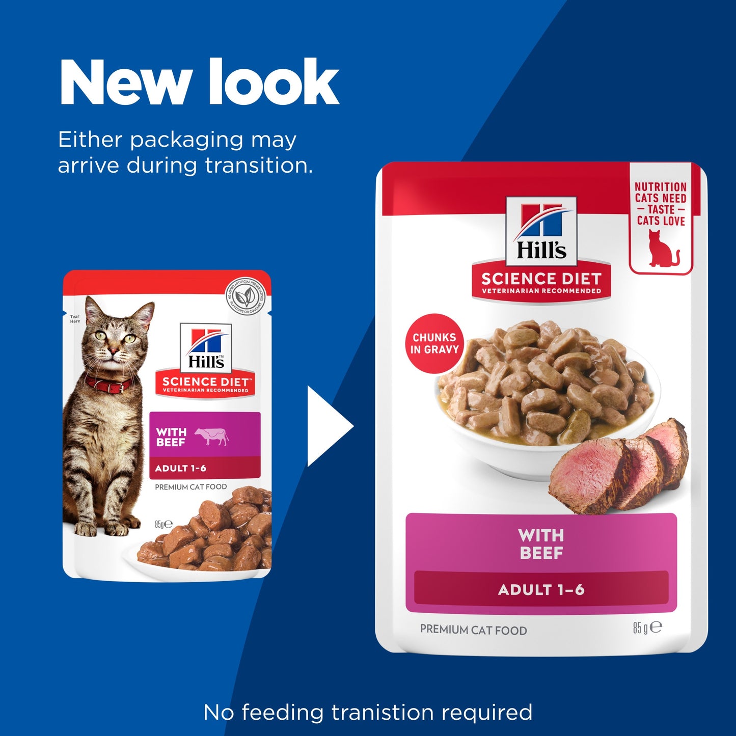 Hill's Science Diet Adult Beef Wet Cat Food 85g