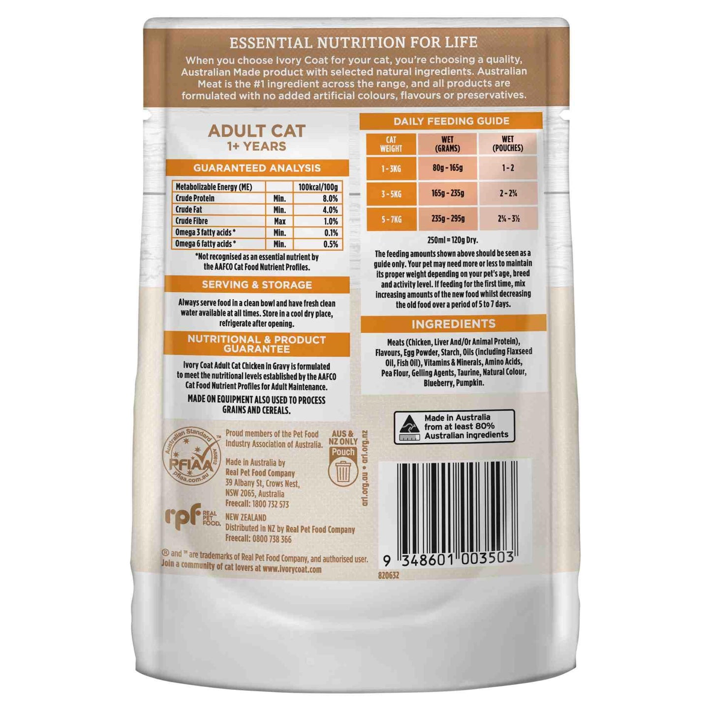 Ivory Coat Grain Free Adult Wet Cat Food Chicken in Gravy