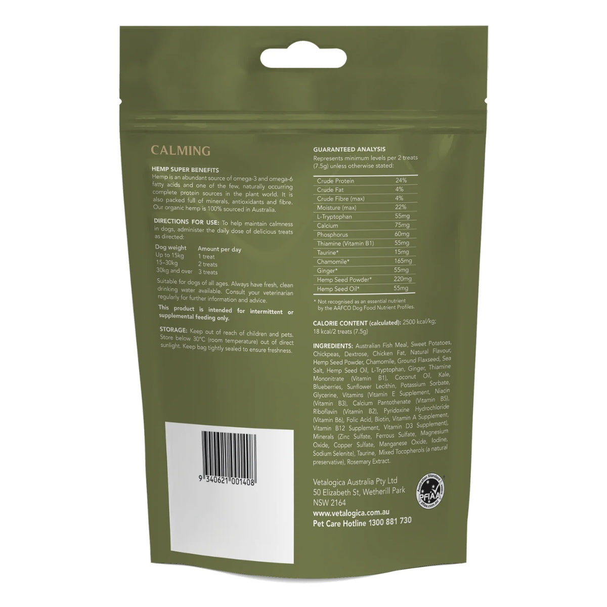 Vetalogica Hemp Clinicals Calming Dog Treats
