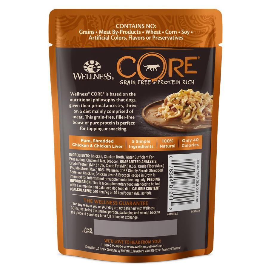 Wellness Core Simply Shreds Chicken Liver & Broccoli Wet Dog Food