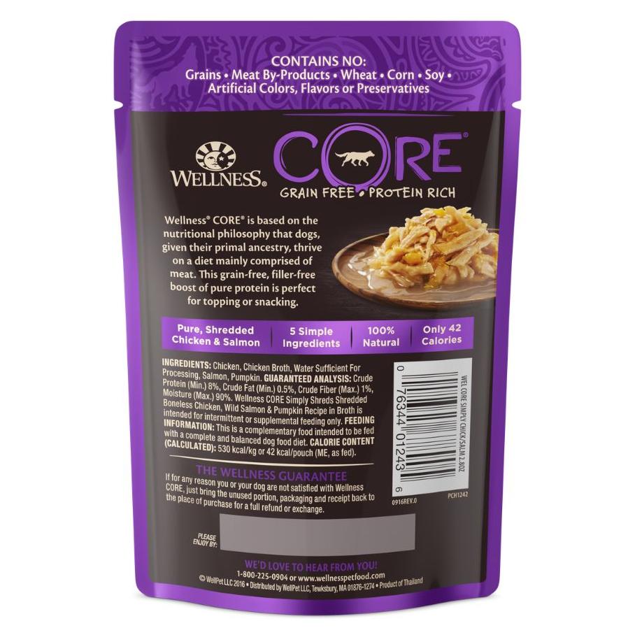 Wellness Core Simply Shreds Chicken, Salmon & Pumpkin Wet Dog Food