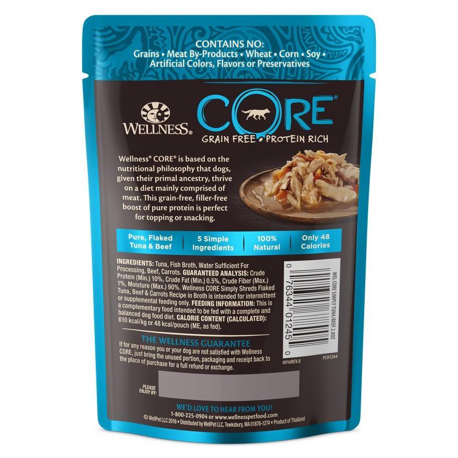Wellness Core Simply Shreds Tuna, Beef & Carrots Wet Dog Food