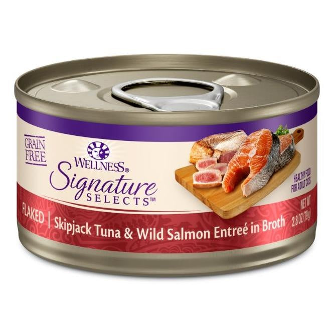 Wellness Core Signature Selects Flaked Skipjack Tuna & Wild Salmon Entrée in Broth Wet Cat Food
