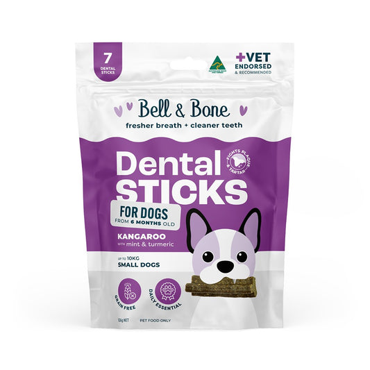 Bell & Bone Small Breed Kangaroo Dental Sticks Dog Treats