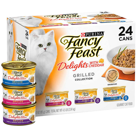Fancy Feast Delights Cheddar Grilled Variety Pack Wet Cat Food