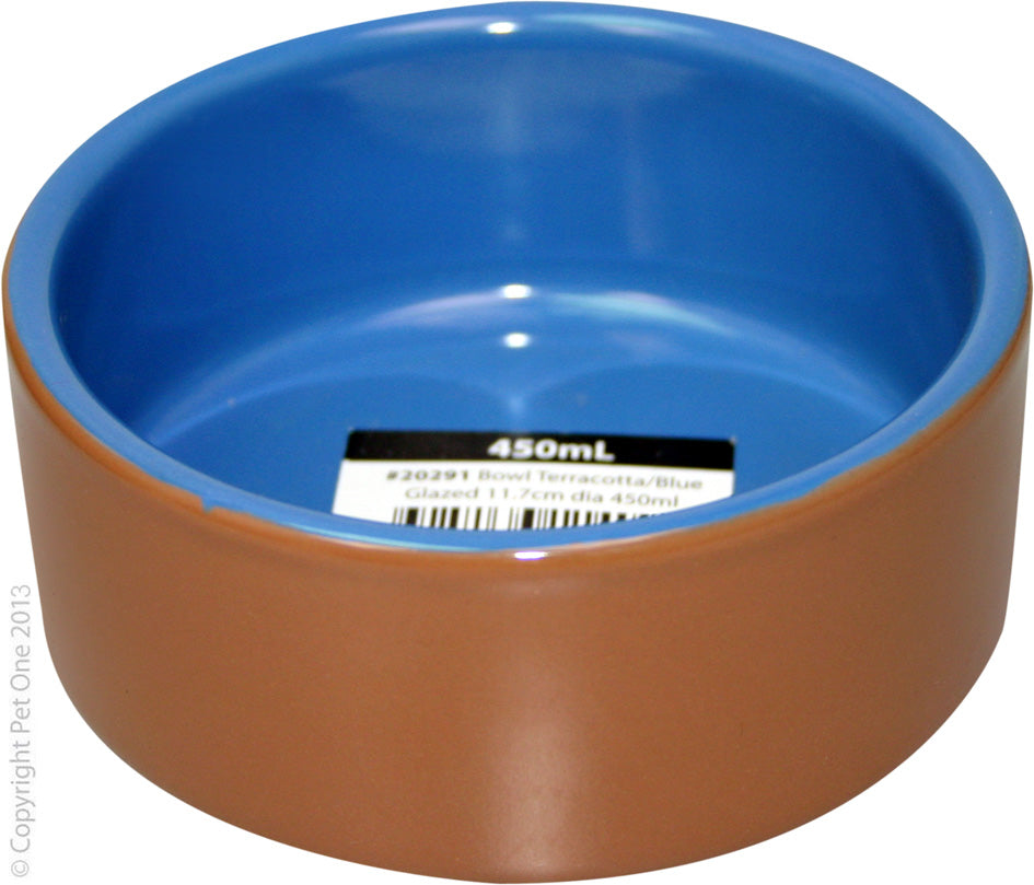 Pet One Terracotta Bowl Blue