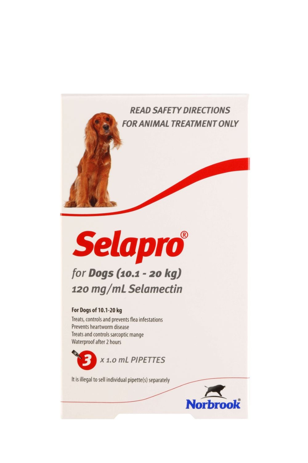 Selapro Large Breed 10-20kg Flea & Worming Spot-On Dog Treatment