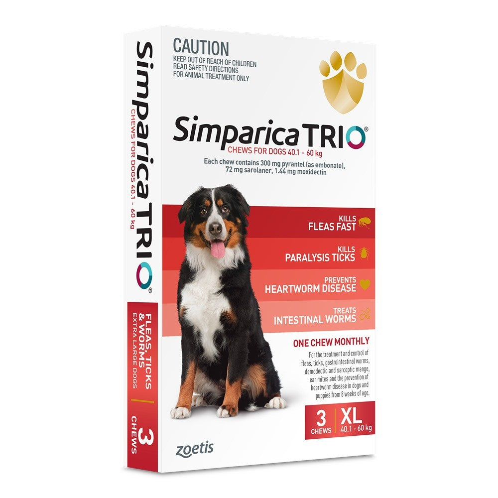 Simparica Trio Red For XLarge Dogs 40.1-60kg