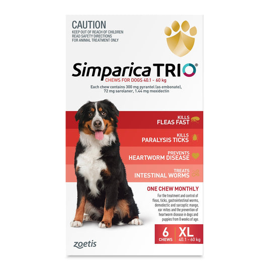 Simparica Trio Red For XLarge Dogs 40.1-60kg