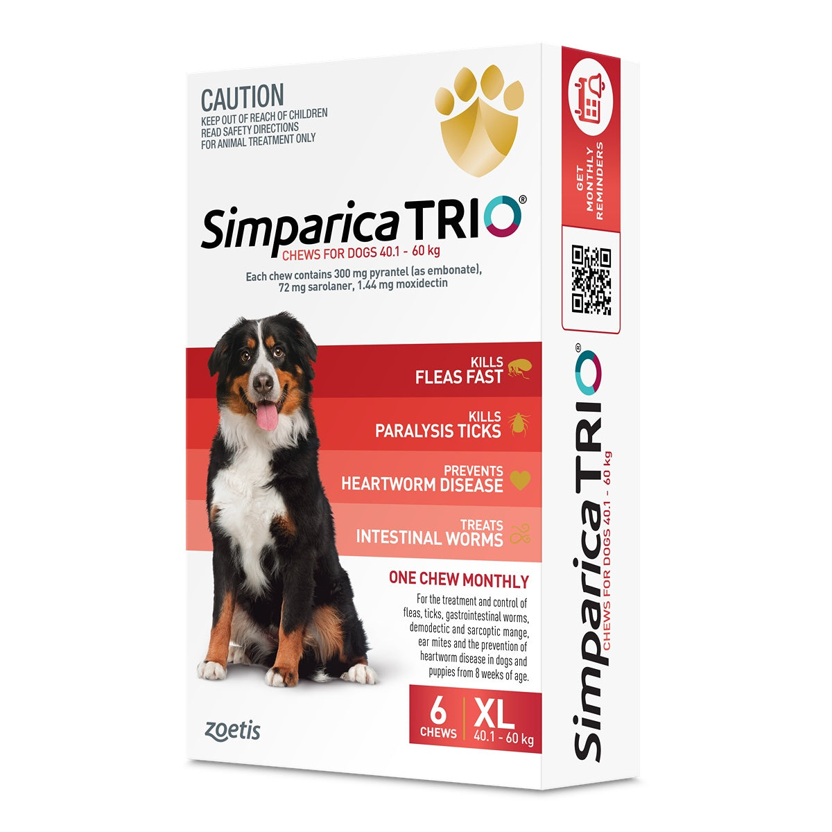 Simparica Trio Red For XLarge Dogs 40.1-60kg