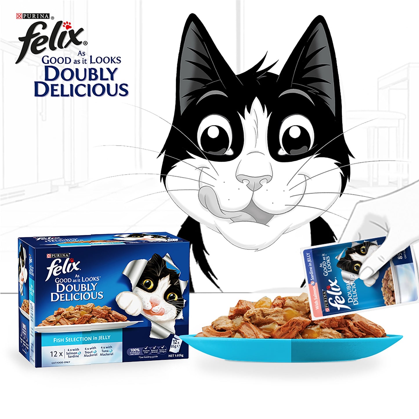 Felix Doubly Delicious Fish Wet Cat Food