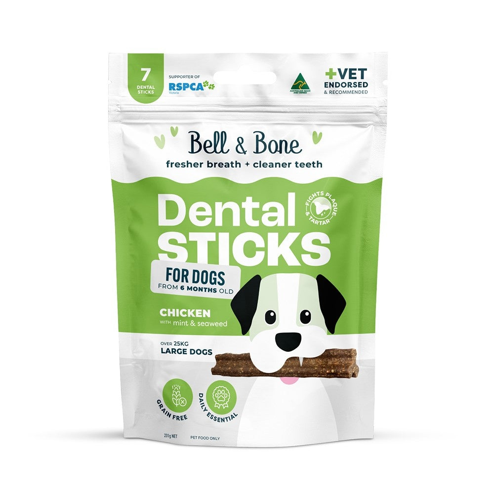 Bell & Bone Large Breed Chicken Dental Sticks Dog Treats